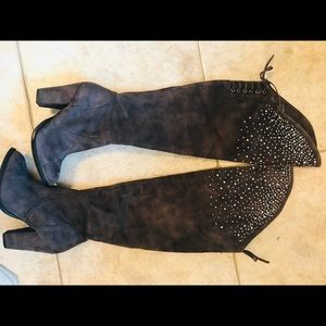Used NAUGHTY MONKEY Faux Suede Over Knee Boots
